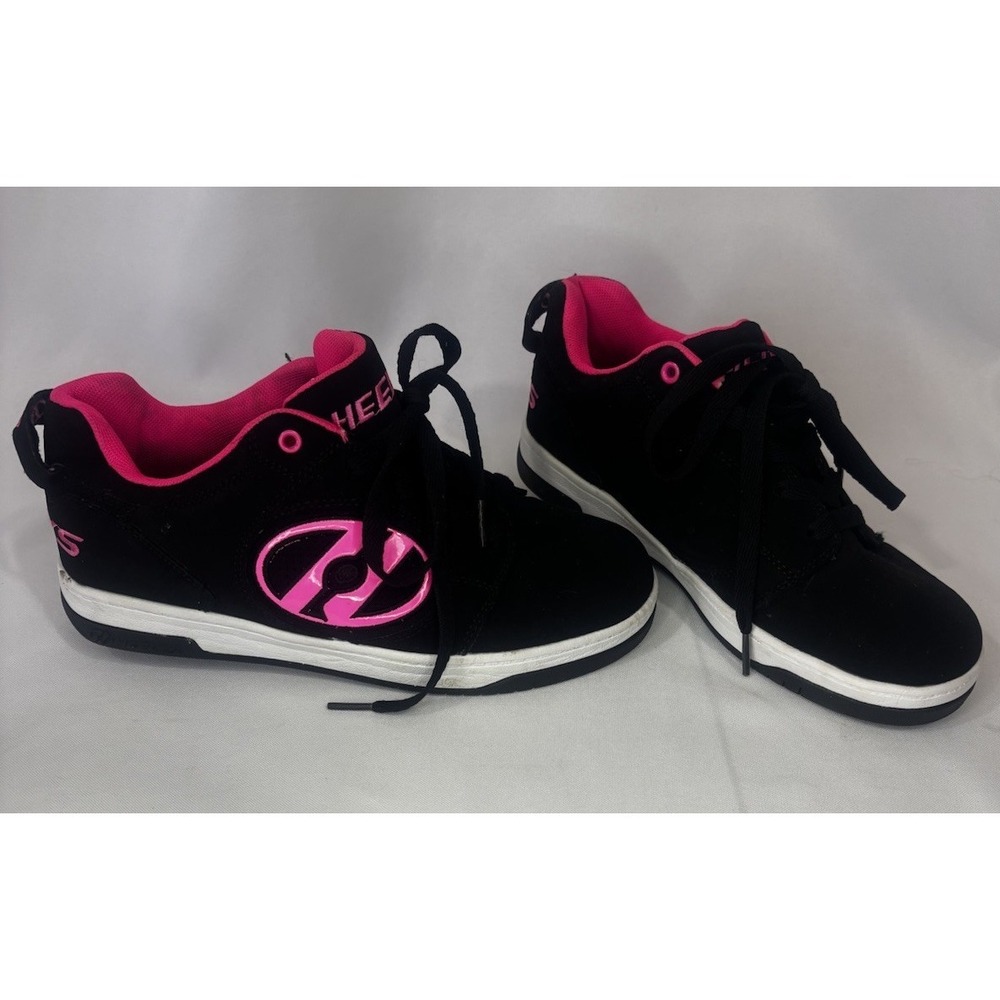 HEELYS M VOYAGER  Black Pink Low Top Skate Shoes LACE UP SIZE 7